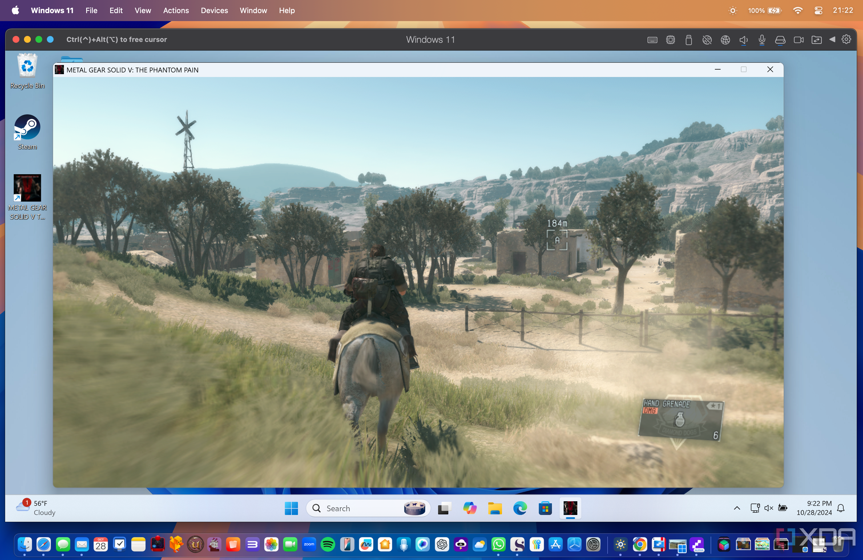 Playing Metal Gear Solid V: The Phantom Pain via Parallels Desktop on Mac