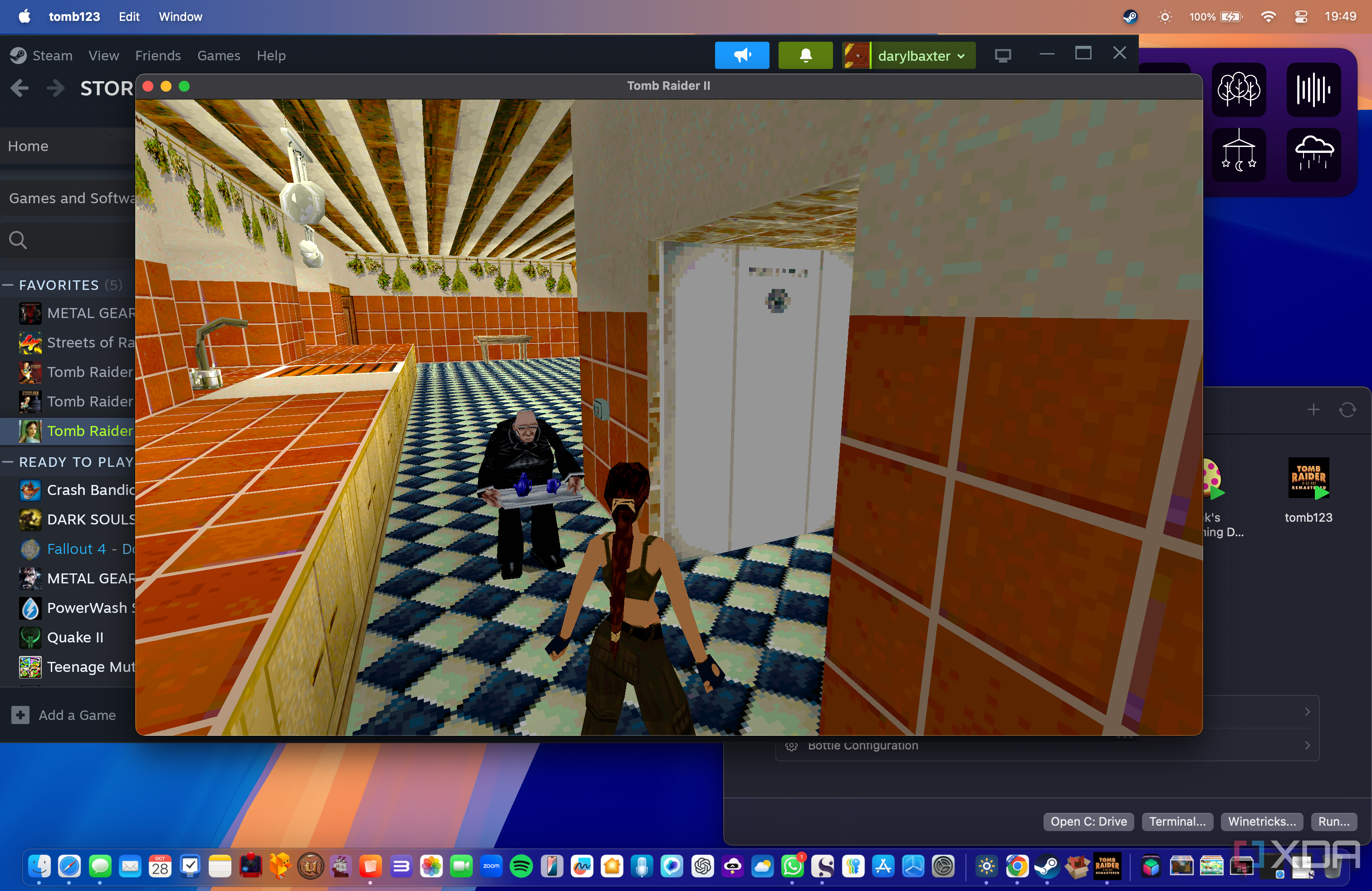 Playing Tomb Raider via Whisky on a Mac
