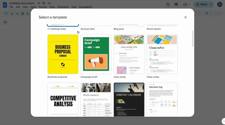 Google Docs Introduces 40 New Templates for Enhanced Document Creation